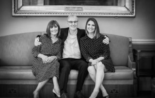 Picture taken at the 25th anniversary of Design Podge of Phil, his wife Babs and his daughter Clare